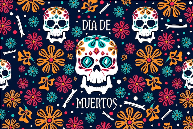 Day of the dead background floral design