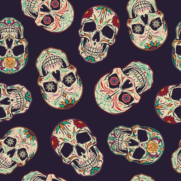 Day of the Dead seamless pattern