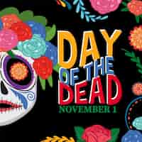 Free vector day of the dead with calaca skull