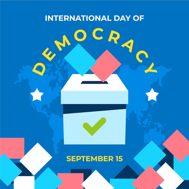 Free Vector day of democracy with ballot box