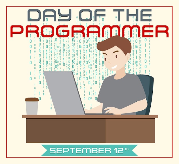 Free Vector the day of the programmer poster