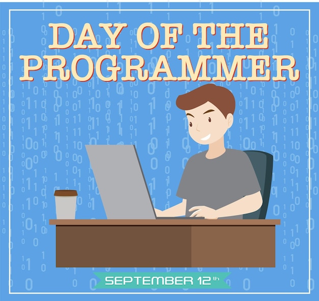 Free Vector the day of the programmer poster