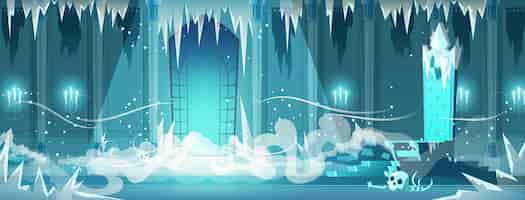 Free vector dead castle frozen throne room cartoon