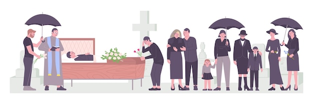 Free Vector death flat composition