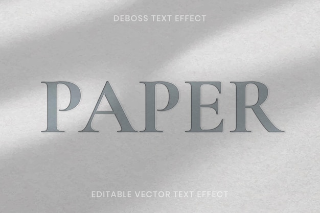 Free Vector deboss text effect vector editable template