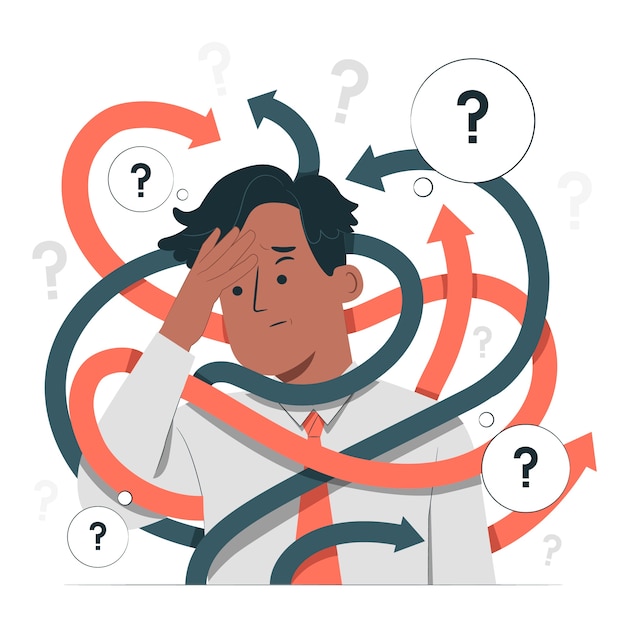 Decision fatigue concept illustration