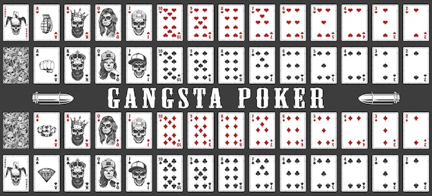 Free Vector deck of gangsta playing cards