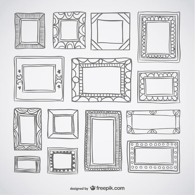 Deco frames retro set 