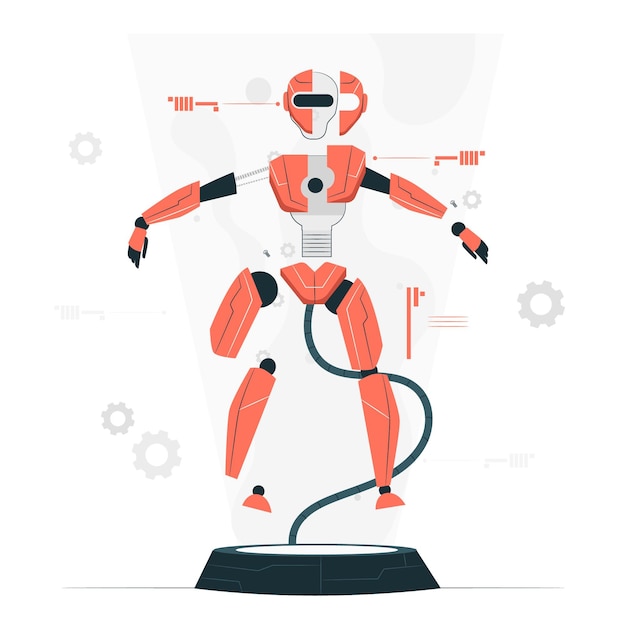 Free Vector deconstructed robot concept illustration