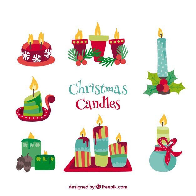 Decorated christmas candles