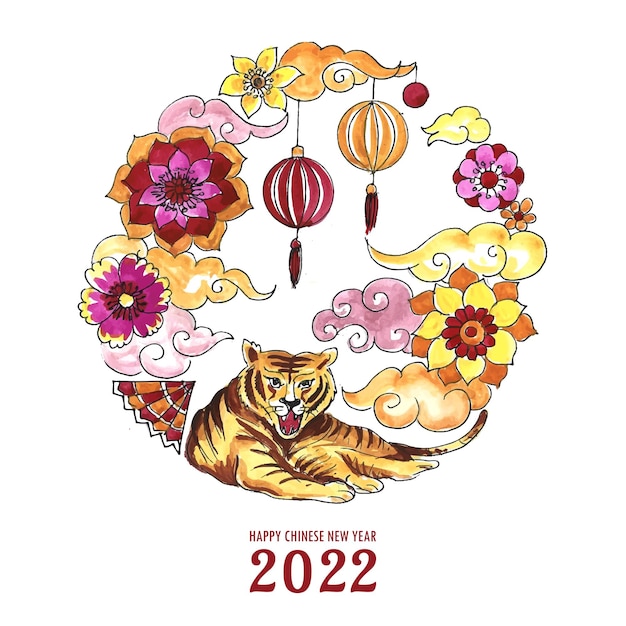 Decorative 2022 chinese new year greeting card background