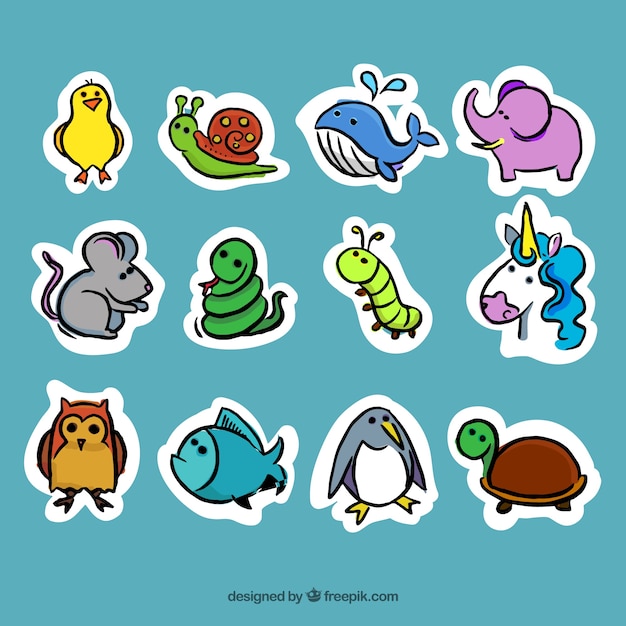 Free Vector decorative animals stickers