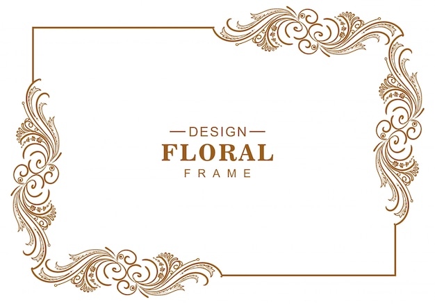 Decorative artistic floral frame design