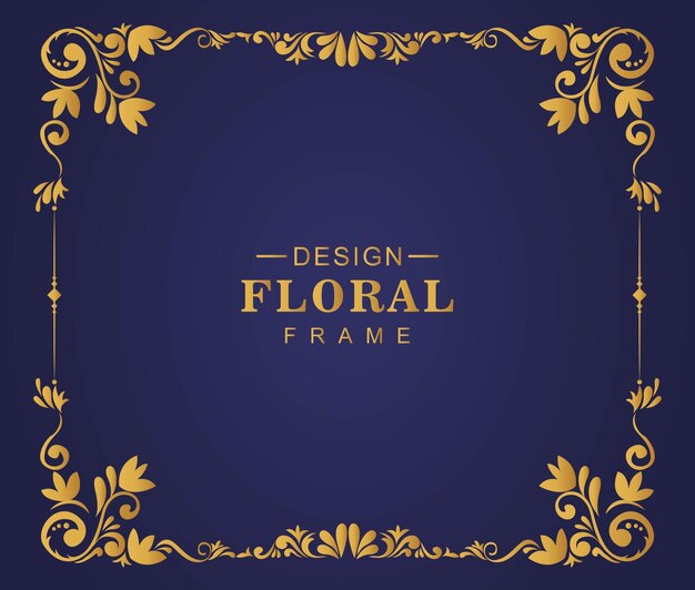 Decorative artistic luxury golden floral frame background illustration