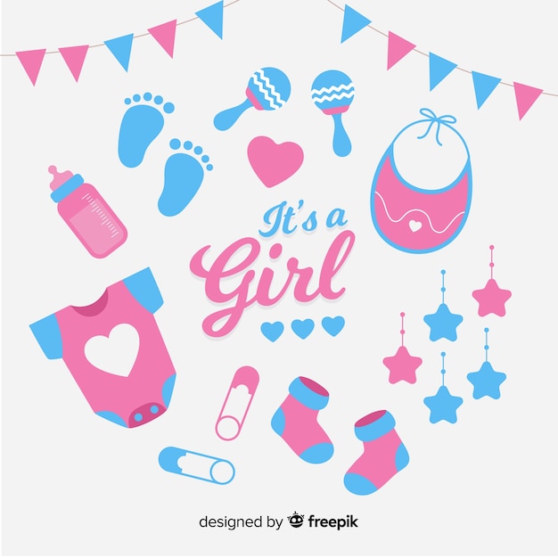 Free Vector decorative baby shower concept