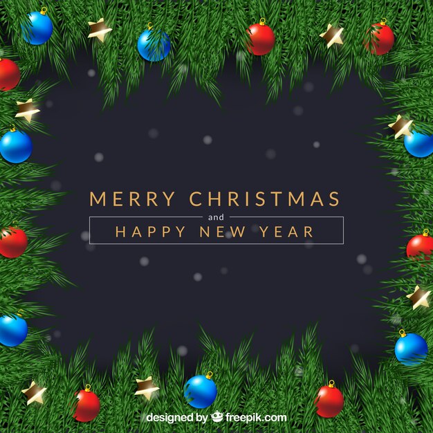 Decorative background of christmas branches 