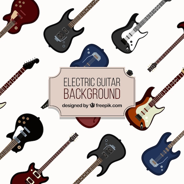 Decorative background with electric guitars