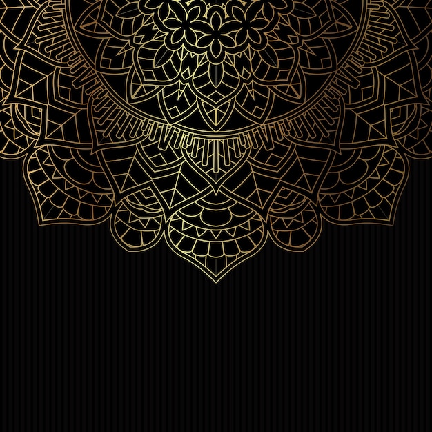 Free Vector decorative background with a gold mandala design