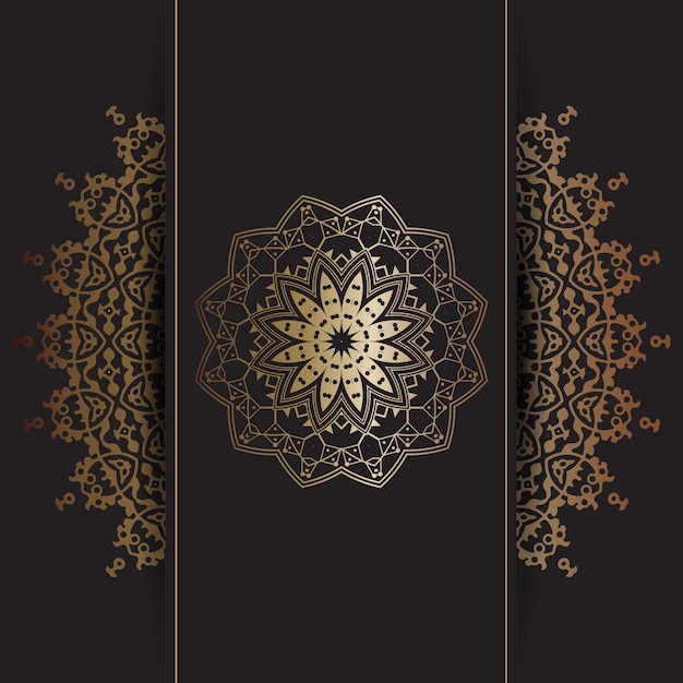 Free vector decorative background with gold mandala design