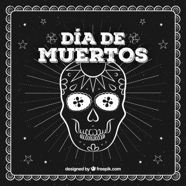 Free vector decorative background with a mexican skull