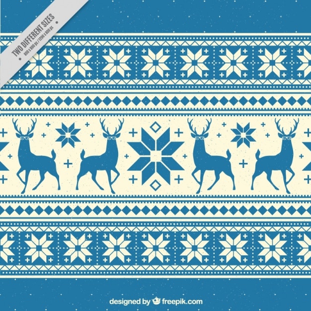 Free Vector decorative background with reindeers and snowflakes