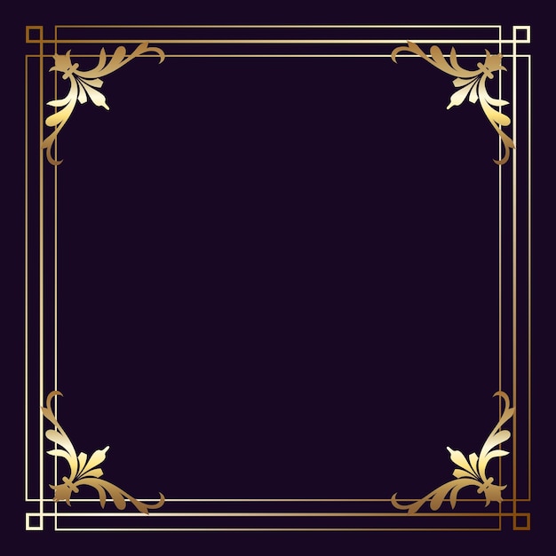 Free Vector decorative background with retro styled gold frame