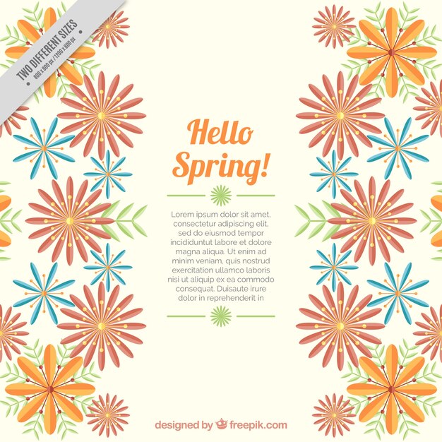 Decorative background with spring flowers