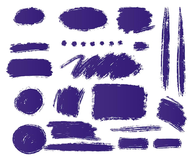 Decorative brush shapes set