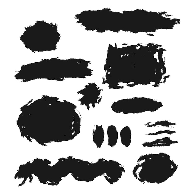 Decorative brush shapes set