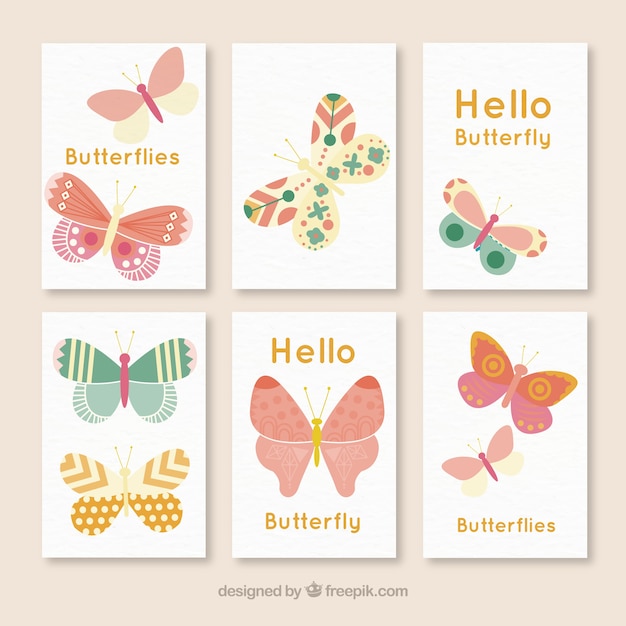  decorative butterflies cards set