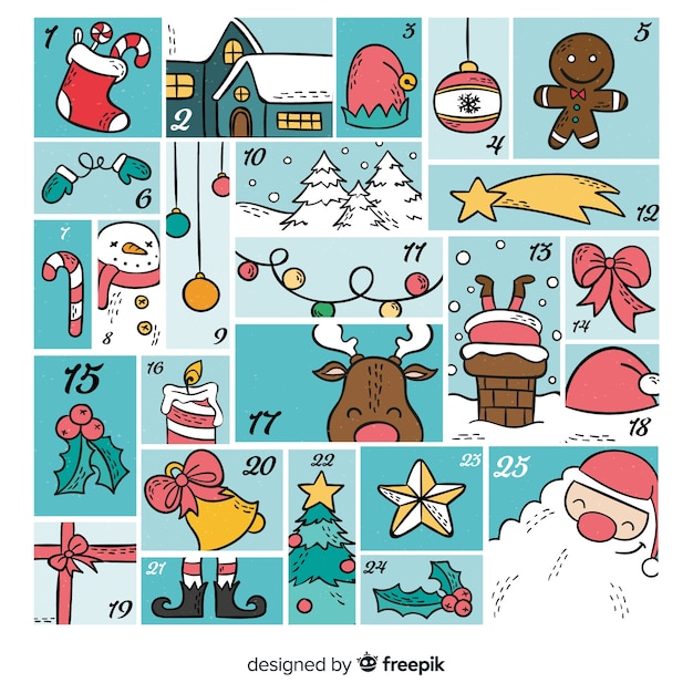 Decorative christmas advent calendar