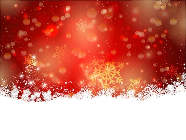 Decorative Christmas background of snowflakes and stars