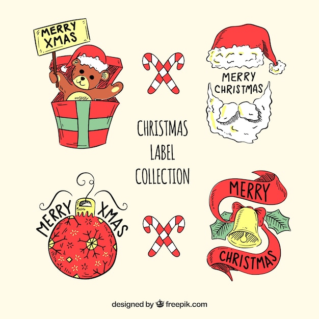 Free vector decorative christmas labels set