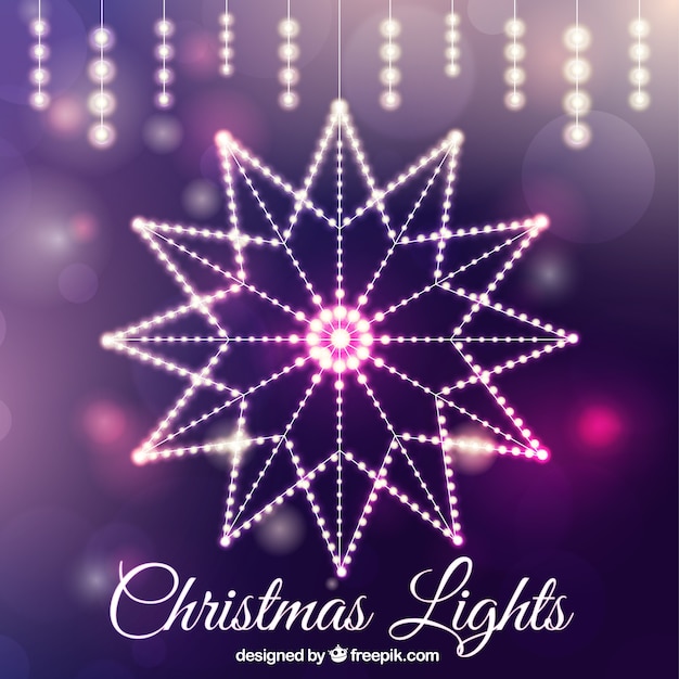 Decorative christmas lights with abstract background