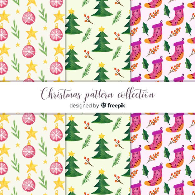 Decorative christmas pattern collection