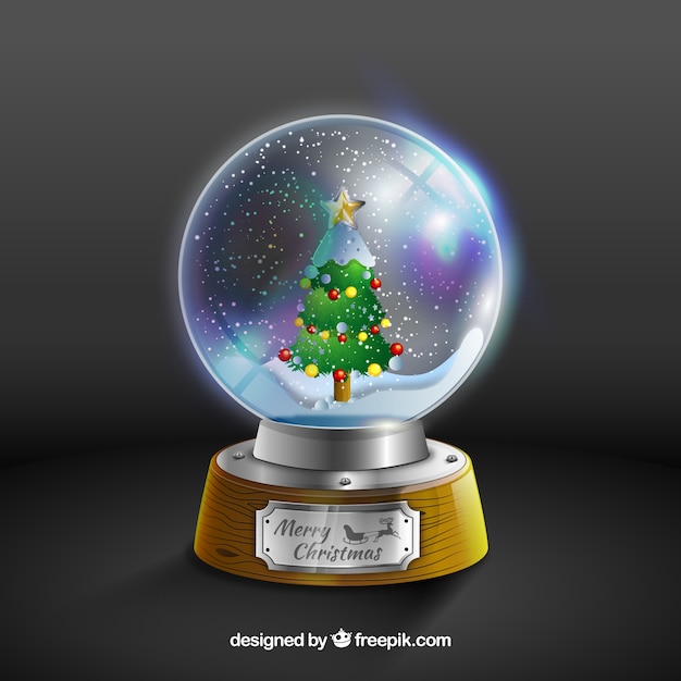 Free Vector decorative christmas snowglobes background