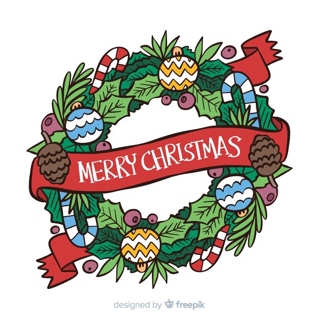 Decorative christmas wreath background