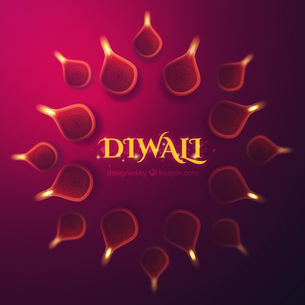 Free Vector decorative diwali background