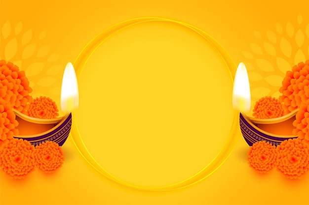 Free vector decorative diwali festival background with image or text space