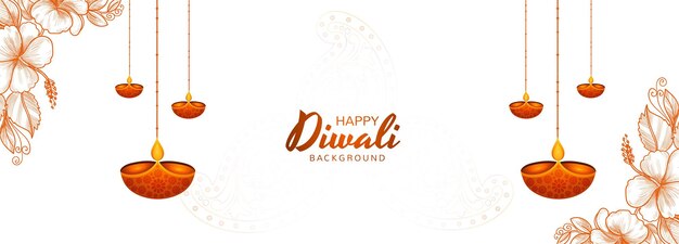 Decorative diwali festival card banner design