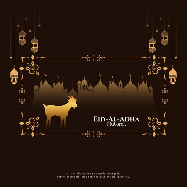 Decorative Eid Al Adha mubarak greeting card