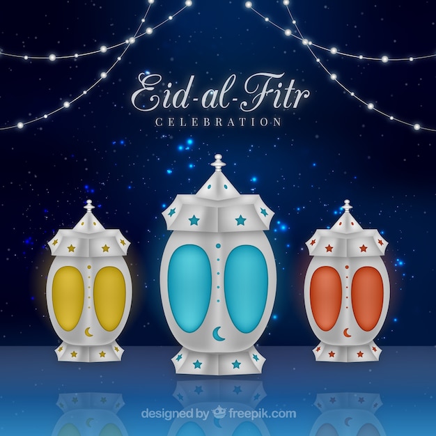 Free vector decorative eid-al-fitr background