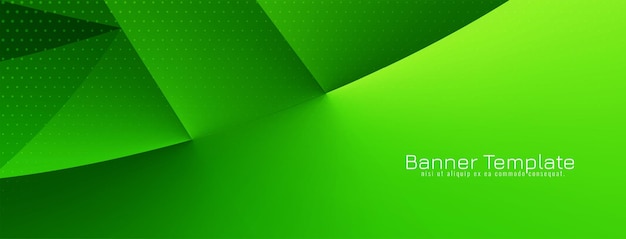 Free vector decorative elegant wave style green color banner design