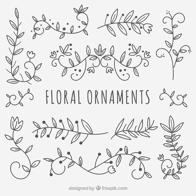 Decorative elements of floral ornaments