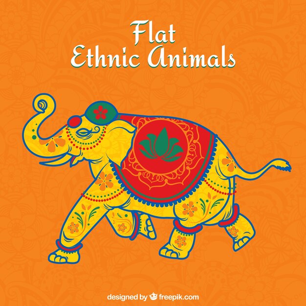 Decorative elephant in ethnic style