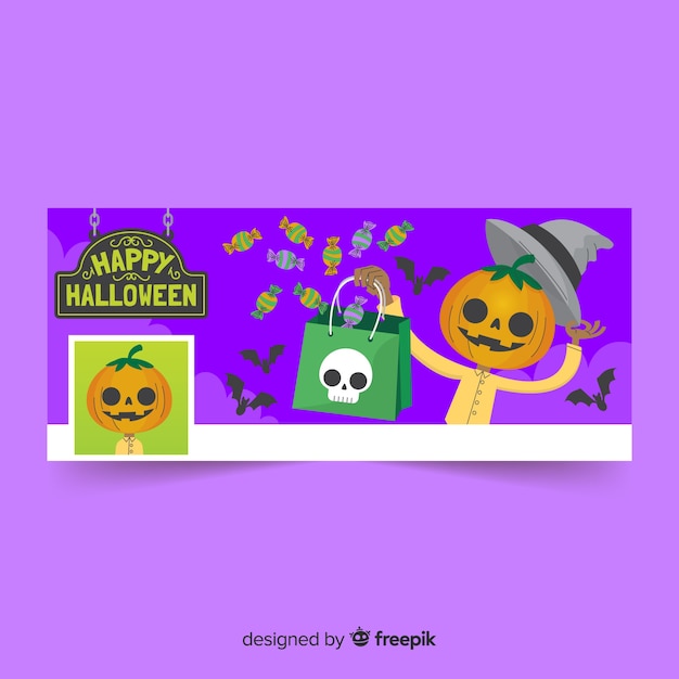 Decorative facebook banner with halloween concept