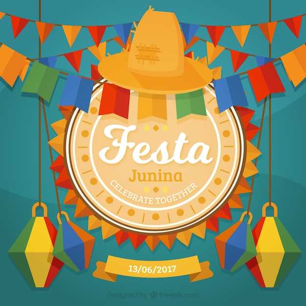 Decorative festa junina background