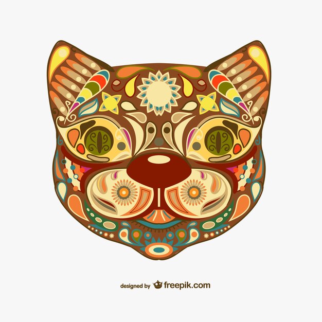 Decorative floral cat design