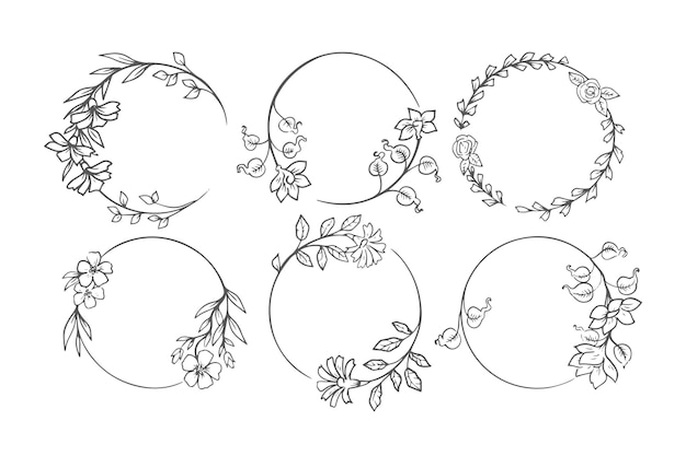 Decorative floral frame set