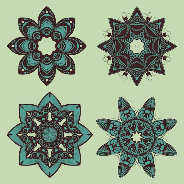 Decorative floral mandala designs